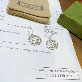Gucci GG Interlocking Circle Drop Earrings