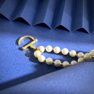 Gucci Pearl Bead Horsebit Pendant Necklace