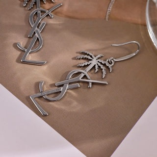 YSL Cassandre Palm Tree Drop Earrings