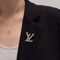 Louis Vuitton Diamond Monogram Logo Brooch