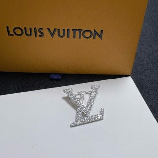 Louis Vuitton Diamond Monogram Logo Brooch