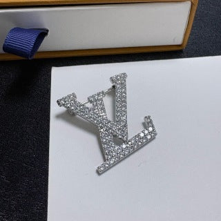 Louis Vuitton Diamond Monogram Logo Brooch