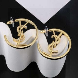 YSL Cassandre Sculptural Hoop Earrings