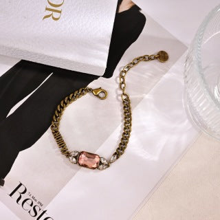 Dior Crystal Heart Link Bracelet