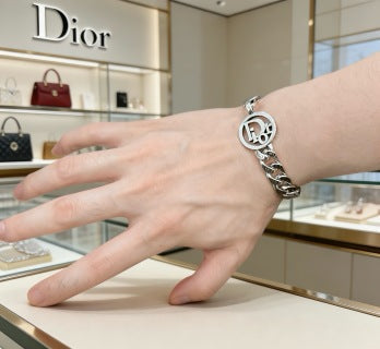 Dior Oblique Engraved Medallion Link Bracelet