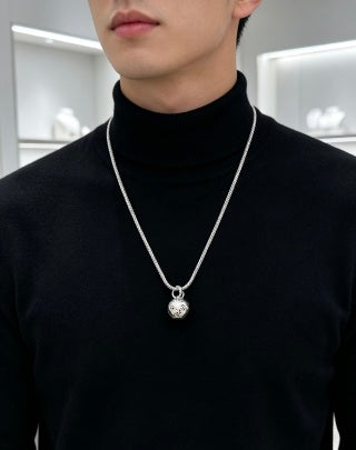 Gucci GG Sphere Charm Silver Chain Necklace