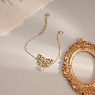 Dior Butterfly Pearl Charm Bracelet