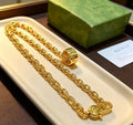 Gucci GG Barrel Charm Gold Chain Necklace
