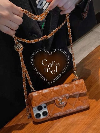 Chanel Quilted Chain Strap Phone Case