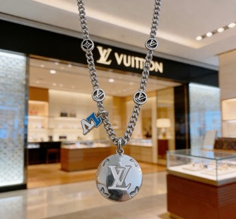 Louis Vuitton Monogram Medallion Double Chain Necklace
