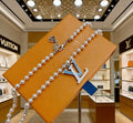 Louis Vuitton Pearl Letter Pendant Layered Necklace