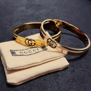 Gucci GG Engraved Slim Cuff Bangle Bracelet