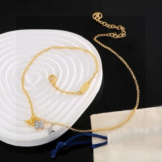 Louis Vuitton Butterfly Charm Signature Chain Necklace