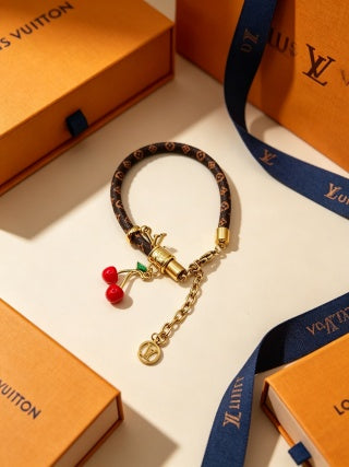 Louis Vuitton Monogram Cherry Charm Wrap Bracelet