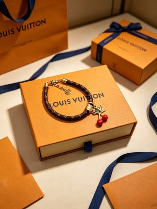 Louis Vuitton Monogram Cherry Charm Wrap Bracelet