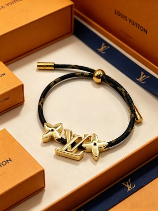 Louis Vuitton Eclipse Monogram Leather Wrap Bracelet