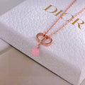 Dior Rose Quartz Orbital Necklace