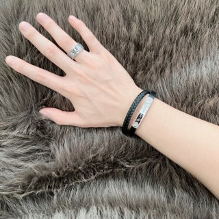 Louis Vuitton Monogram Braided Leather Cuff Bracelet