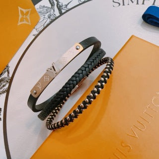 Louis Vuitton Monogram Leather Trio Wrap Bracelet