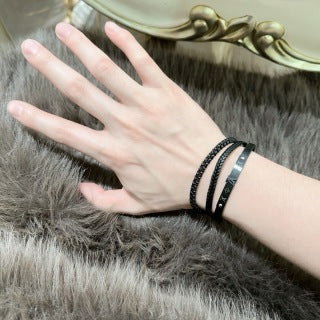 Louis Vuitton Shadow Leather Layered Bracelet Set