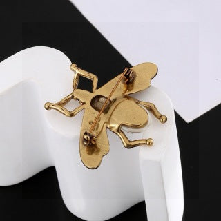 Gucci Bee Pearl Embellished Gold Brooch Pin