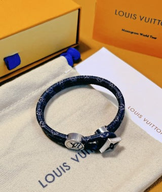 Louis Vuitton Monogram Shadow Leather Wrap Bracelet