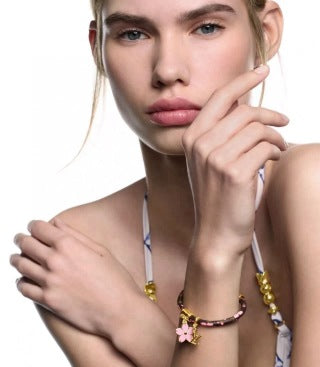 Louis Vuitton Pink Blossom Monogram Wrap Bracelet