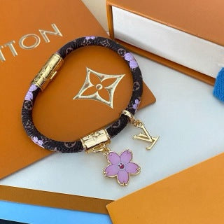 Louis Vuitton Pink Blossom Monogram Wrap Bracelet