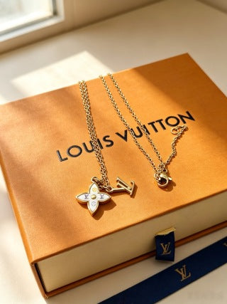 Louis Vuitton Blossom Flower Letter Pendant Necklace