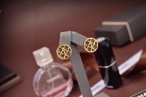Chanel Modern Geometric Signature Earrings