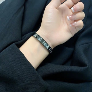 Chanel Minimal Black Signature Bracelet