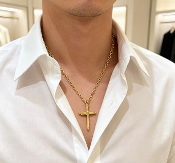 Gucci Cross Emblem Gold Chain Pendant Necklace