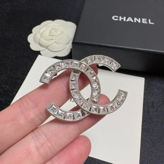 Chanel Modern Geometric Crystal CC Brooch