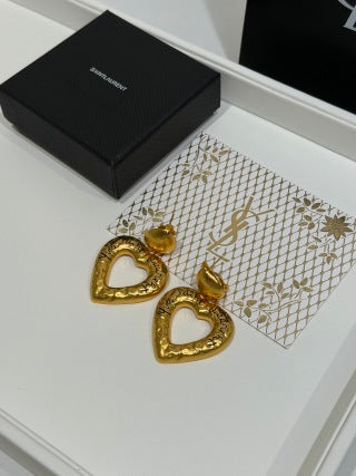YSL Cœur Baroque Heart Clip Earrings