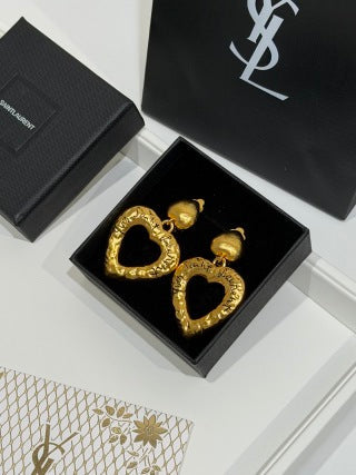 YSL Cœur Baroque Heart Clip Earrings