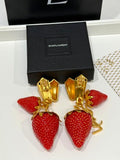 YSL Jardin Rouge Strawberry Clip Earrings