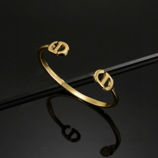 Dior CD Double Signature Open Cuff Bracelet