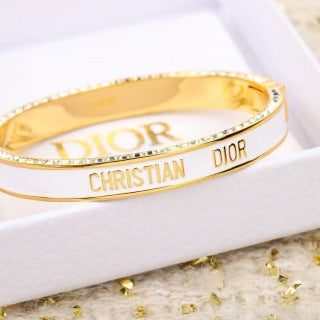 Dior CD Signature Crystal Bangle Bracelet