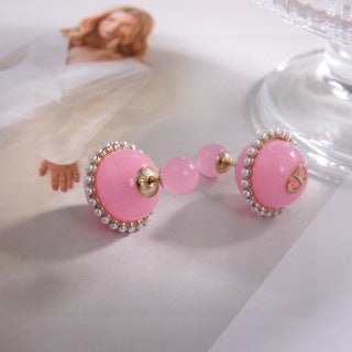 Dior Rose Dior Pop Medallion Stud Earrings