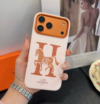 Hermès Heritage Print Leather Phone Case