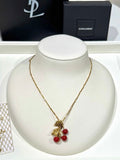YSL Jardin Rouge Cherry Pendant Necklace