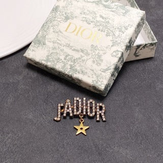 Dior J’Adior Crystal Letter Star Brooch