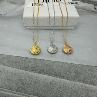 Dior Rose des Vents Obsidian Medallion Necklace