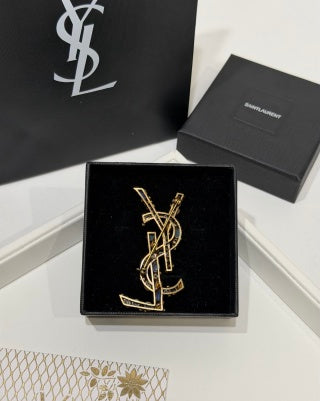YSL Jardin Émeraude Crystal Brooch