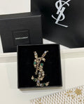 YSL Jardin Émeraude Crystal Brooch