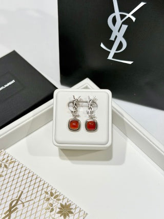 YSL Rouge Éclat Crystal Drop Earrings