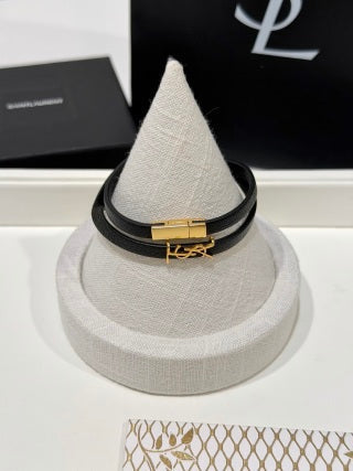 YSL Cassandre Leather Cord Bracelet