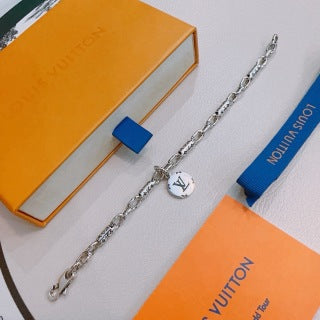 Louis Vuitton Engraved Link Medallion Bracelet