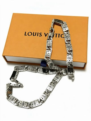 Louis Vuitton Crystal Monogram Ribbon Chain Necklace