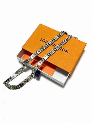 Louis Vuitton Crystal Monogram Ribbon Chain Necklace